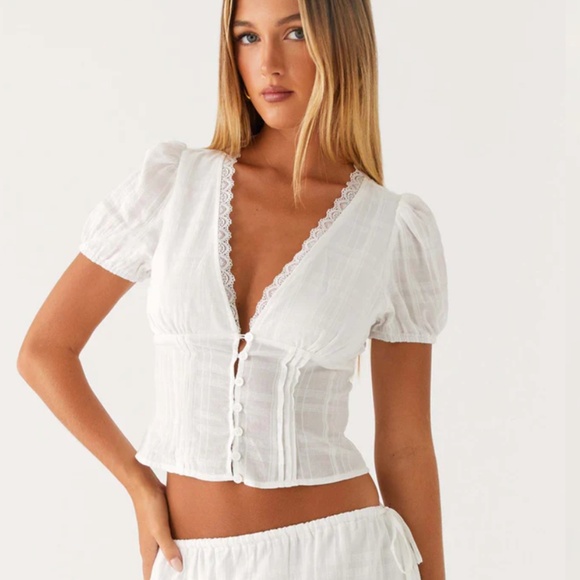 Peppermayo Sweet Lullaby Button Up Shirt White - Picture 1 of 6